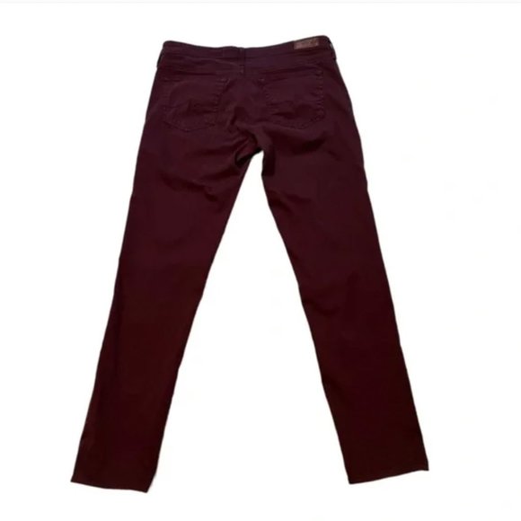 AG ADRIANO GOLDSCHMIED Pants Wine Maroon Burgundy The Stilt Cigarette Leg 27R - Picture 4 of 7